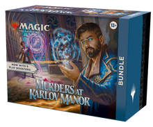 Load image into Gallery viewer, PRE-ORDER Magic: The Gathering Murders at Karlov Manor Bundle - 9 Play Boosters, 30 Land cards + Exclusive Accessories
