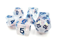 Old School 7 Piece DnD RPG Dice Set: Infused - Snowy Day - Blind Eternities Games and Hobby Shop