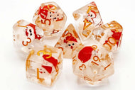 Old School 7 Piece DnD RPG Dice Set: Infused - Santa Claus - Blind Eternities Games and Hobby Shop