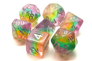Old School 7 Piece DnD RPG Dice Set: Luminous - Blind Eternities Games and Hobby Shop
